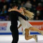 Madison Hubbell and Zachary Donohue perform during the free dance program at the 2018 Skate America competition on Sunday at Angel of the Winds Arena in Everett. (Olivia Vanni / The Herald)