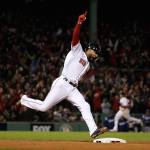 The Red Soxs Eduardo Nunez reacts as he runs the bases after hitting a three-run home run during the seventh inning of Game 1 of the World Series against the Dodgers on Oct. 23, 2018, in Boston. (AP Photo/David J. Phillip)