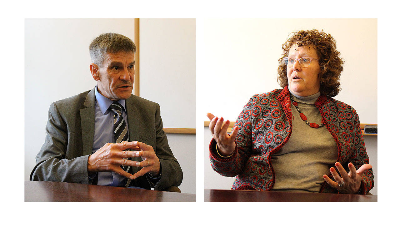 Republican Rick Hannold faces Democrat Janet St. Clair.