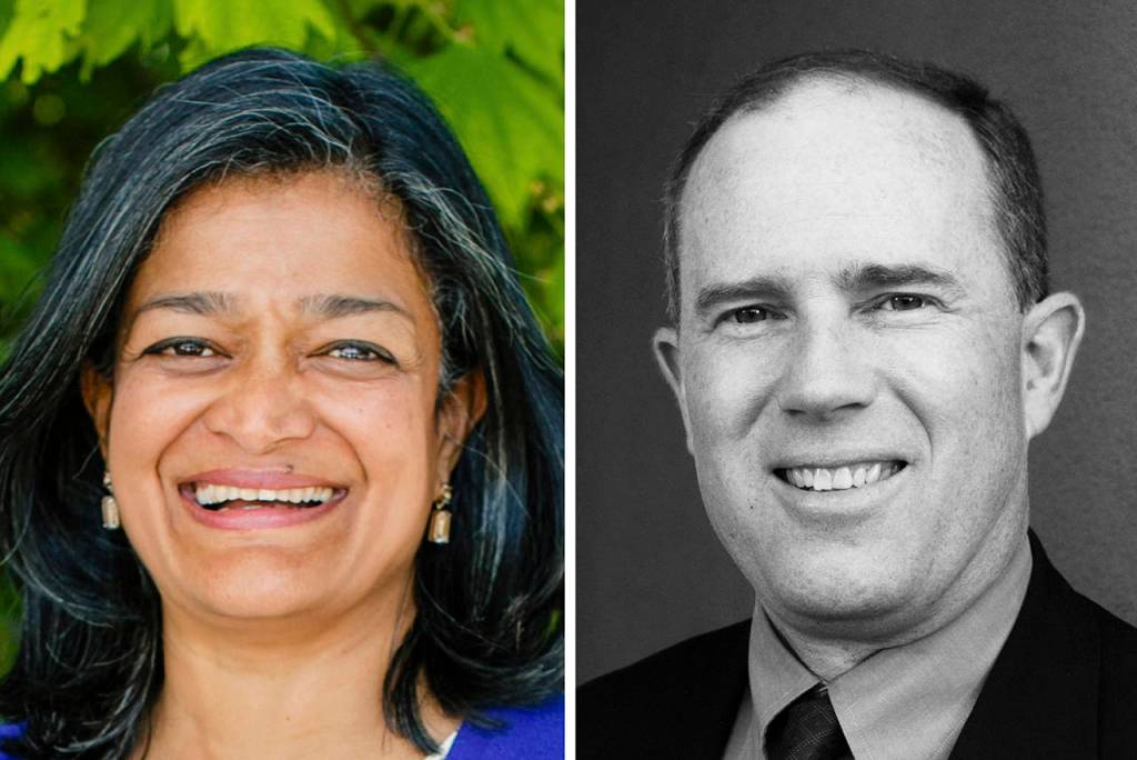 Pramila Jayapal (left) and Craig Keller