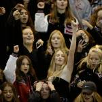 Snohomish students cheer after the Panthers beat Squalicum 30-27 on Fridayat Veterans Memorial Stadium in Snohomish. (Andy Bronson / The Herald)