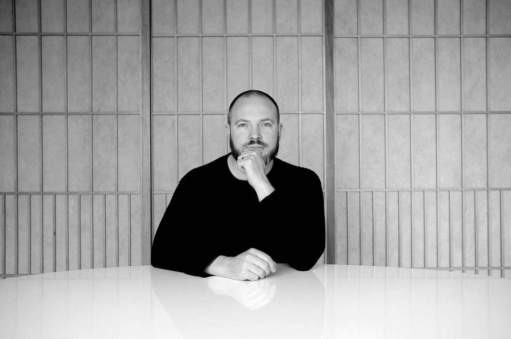 Sean Wolcott, of Everett, collected artifacts made between 1950 and 1980 that utilized the Bauhaus style. His exhibit, Graphic Clarity, is on display through Oct. 26 and showcases over 30 artists from around the world. (Annie Wolcott)