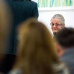 Lorri Arnett, 55, looks toward the victims family and her own family at the Snohomish County Courthouse in Everett on Monday. She was sentenced to 10½ years in prison for vehicular homicide. (Andy Bronson / The Herald)