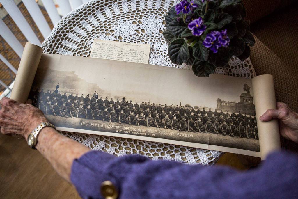 An original photograph from March 1919 of the 39th U.S. Infantry after it had marched into Germany. (Olivia Vanni / The Herald)