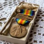 A Campaign Medal listing all the campaigns a soldier was a part of. (Olivia Vanni / The Herald)