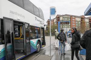 Snohomish County officials are beginning to scout potential sites for future light rail stations, including the one that will be located near the Ash Way Park and Ride. (Lizz Giordano / The Herald)