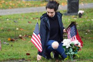 Flags planted in memory of fallen soldiers
