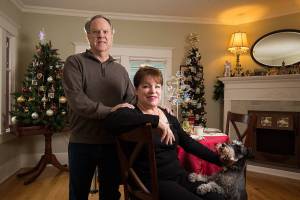 Gary and Ardie McLean have the showcase home for the Assistance Leagues annual holiday home tour on Wednesday, Nov. 14, 2018 in Everett, Wa.The nonprofit group provides a number of social services to the Everett area, including helping more than 4,000 students with schools clothes. (Andy Bronson / The Herald)