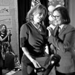 Elaine Thompson / Associated Press                                Kim Schrier, candidate for Washington states 8th Congressional District (left), is greeted by Rep. Suzan DelBene, who represents the states 1st Congressional District, as Schrier takes to the stage to address the crowd at an election night party for Democrats, Nov. 6, in Bellevue. Schrier was later declared the winner. DelBene won re-election to her seat.