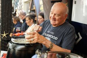 Rachael Baldwin of RUHLR Renovation on Camano Island made a vegan chili for the 23rd Annual Chili & Chowder Cook-Off. (Evan Thompson / The Herald)