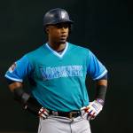 Mariners shortstop Jean Segura (2) stands on the field during a game against the Diamondbacks on Aug. 24, 2018, in Phoenix. (AP Photo/Rick Scuteri)