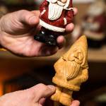 These wooden Santas were handcarved by Rich Softye, a former Coast Guard captain. (Andy Bronson / The Herald)