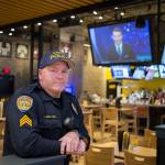 Everett Police Department Sgt. John Zeka and his fellow officers was set to wait tables at Buffalo Wild Wings during the <a href="https://www.heraldnet.com/news/officers-apron-up-for-tip-a-cop-at-buffalo-wild-wings/" target="_blank">Tip-A-Cop</a> fundraiser on Dec. 1. (Andy Bronson / The Herald)