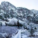 An elevated walking path that runs along Heather Lake is covered with snow on Wednesday, Dec. 5, 2018 in Granite Falls, Wa. (Olivia Vanni / The Herald)