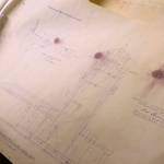 Brenna Visser / The Daily Astorian                                The blueprints of the Tillamook Rock Lighthouse could have been the prints used during construction in 1880.