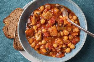 On a chilly day, this chicken and chickpea stew will warm you up