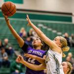 Lake Stevens Raigan Reed attempts a layup during Tuesdays game in Mill Creek. (Olivia Vanni / The Herald)
