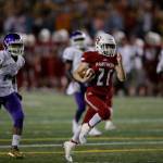 Snohomishs Tyler Massena runs in for a touchdown in the third quarter as Snohomish beat Garfield 42-35 in a playoff football game Nov. 2, at Veterans Memorial Stadium in Snohomish. (Andy Bronson / The Herald)