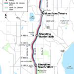 A map of the planned extension of Link Light Rail from Northgate in Seattle to Lynnwood. (Sound Transit)