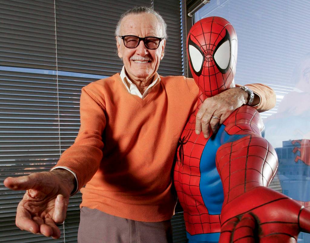 Stan Lee, creator of comic book characters including Spiderman, Iron Man, The Incredible Hulk and the Fantastic Four, photographed in his office at his company, POW! in Beverly Hills, California, in December 2008. (Jonathan Alcorn/Bloomberg, file)