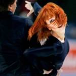 Tiffani Zagorski and Jonathan Guerreiro perform a lift during their free dance program at the 2018 Skate America competition at Angel of the Winds Arena in Everett. (Olivia Vanni / The Herald)