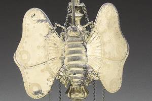 This late 19th-century silver-plated lamp burned whale oil