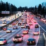 Traffic backing up on I-5 at the 145th Street exit in Seattle is part of Michelle Bernaths 18-mile commute to Mukilteo, sometimes taking a hour each way, five days a week. (Kevin Clark / The Herald)