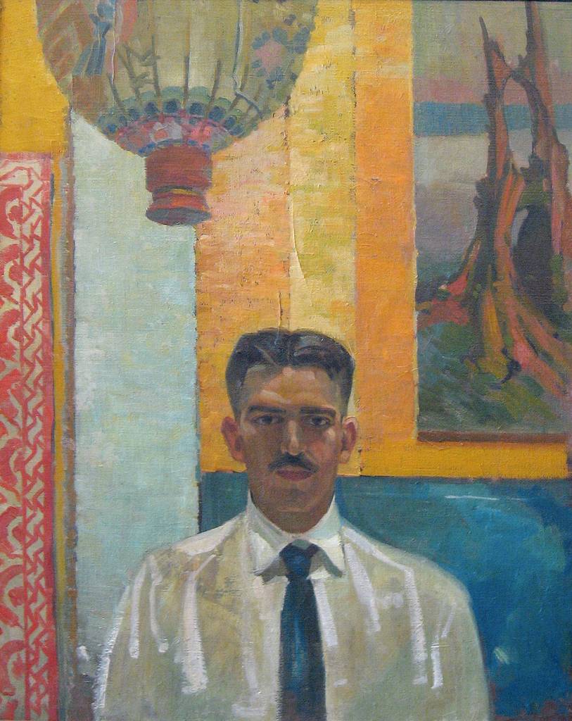 See the self portrait In my Atelier painted in 1919 by Lance Wood Hart (1891-1941) in Cascadias new exhibit.