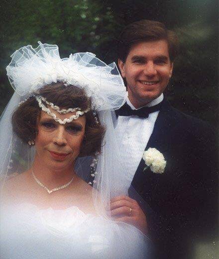 Alan Budwill (right) as the bride and Kent Phillips as the groom. (Contributed photo)