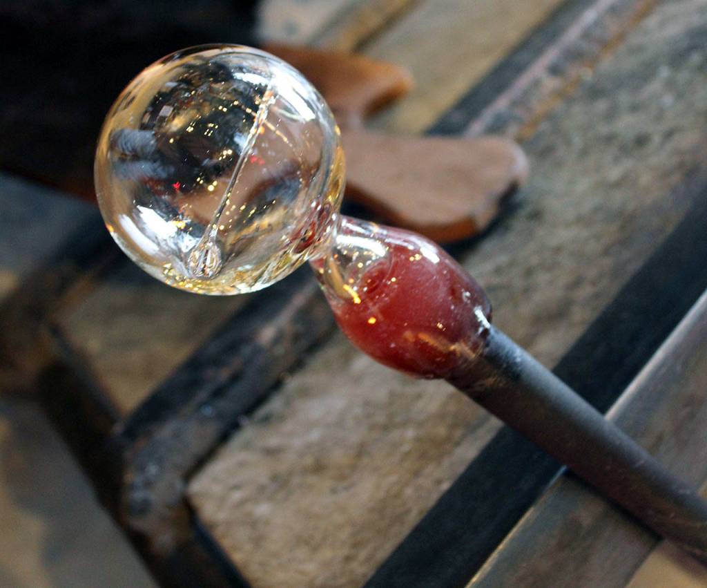 A clear bubble of a sea float before it swirls in color. (Patricia Guthrie / Whidbey News Group)