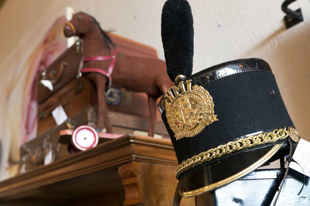 A Virginia Military Institute cap for sale at Faded Elegance. (Kevin Clark / The Herald)