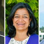 From left: Suzan DelBene, Pramila Jayapal and Rick Larsen.