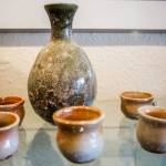 A woodfired sake set by Skip Schwartz on display at Gallery North in Edmonds. (Olivia Vanni / The Herald)