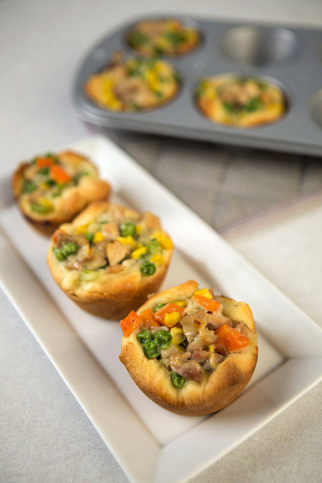 Chicken pot pie cups. (Johanna Huckeba / St. Louis Post-Dispatch)