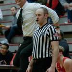 Marysville Pilchuck boys basketball coach Bary Gould leaps into the air during his teams Wesco 3A game at Mountlake Terrace on Monday. Gould and the Tomahawks beat the Hawks 51-42. (Andy Bronson / The Herald)