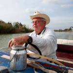 Father Roy Snipes, pastor of the La Lomita Chapel, shows Associated Press journalists the land on either side of the Rio Grande at the US-Mexico border in Mission, Texas, on Tuesday. (AP Photo/John L. Mone)