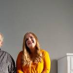 Senior Pastor John Stima of Monroe Baptist Church sits with his daughter Lizzy admiring one of the newly renovated rooms in Dorothys House. The Monroe facility will provide temporary living quarters for pregnant women in need. (Dan Bates / The Herald)