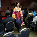 Reika Nemoto, 20, models a Hakama during the <a href="https://www.heraldnet.com/news/in-japan-adulthood-starts-at-20-and-its-a-national-holiday/" target="_blank">Coming of Age Ceremony</a> at Everett Community College on Jan. 17 in Everett. (Olivia Vanni / The Herald)