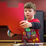 Colt Curtis, 7, works on an art project Jan. 24, at the Mukilteo Boys & Girls Club. (Olivia Vanni / The Herald)