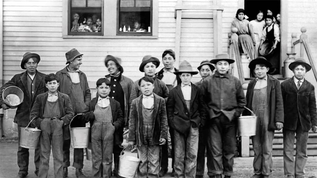 Children at the Tulalip Indian Boarding School spent their Saturdays on work detail and Sundays attending services and Bible studies. (Tulalip Tribes Hibulb Cultural Center)