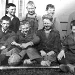 There were no fancy uniforms when Richard Ahrens (top left) played boyhood ball in his hometown of Reardan, west of Spokane. Ahrens, Julie Muhlsteins father, turned 96 Tuesday at his Spokane home. (Ahrens family photo)