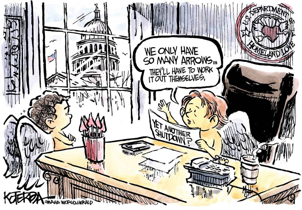 Editorial cartoons for Tuesday, Feb. 12