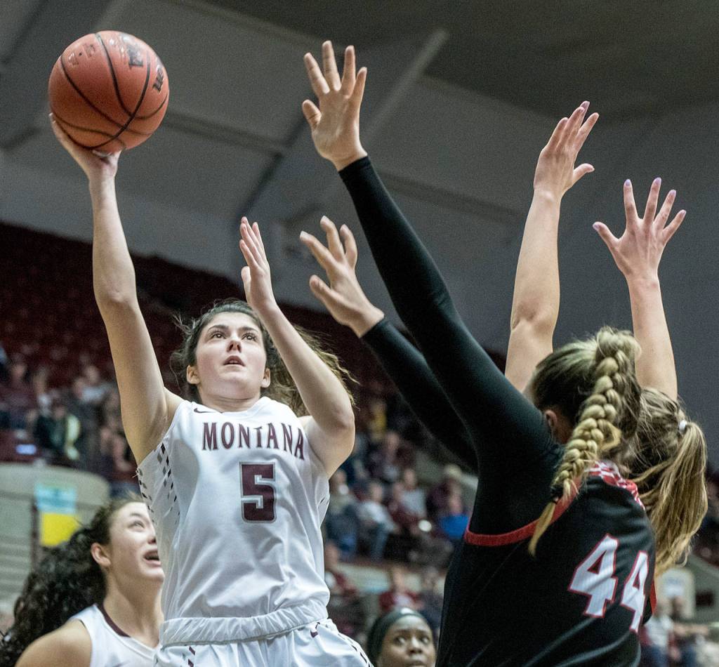 Glacier Peak graduate Samantha Fatkin is a guard on the University of Montana womens basketball team. (University of Montana photo)