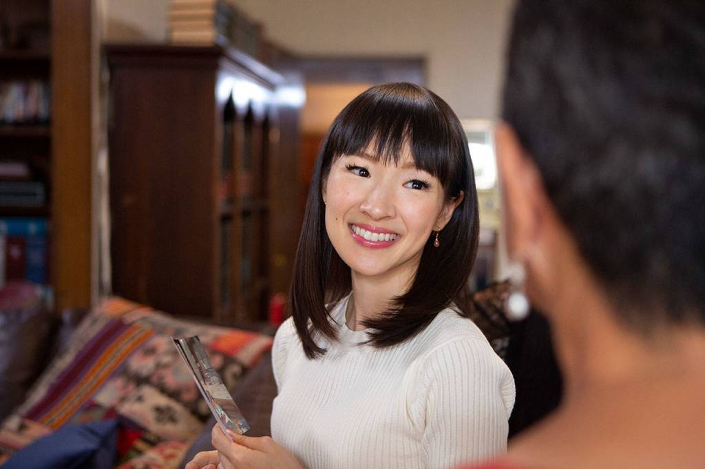 Marie Kondo in Tidying Up with Marie Kondo, a Netflix show starring the Japanese organization expert. (Netflix)