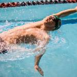 Shorecrest senior Aric Prieve claimed a pair of individual state medals, placing sixth in the 100 freestyle and seventh in the 100 backstroke. (Olivia Vanni / The Herald)