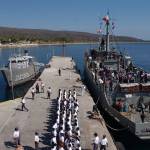 Inmates line up on the pier after arriving at the Islas Marias federal prison island, located 90 miles south of Mazatlan, Mexico, on May 12, 2005. President Andres Manuel Lopez Obrador said on Monday that he will close the famed island penal colony and will have it converted into a cultural and environmental education center. (AP Photo/Eduardo Verdugo, File)