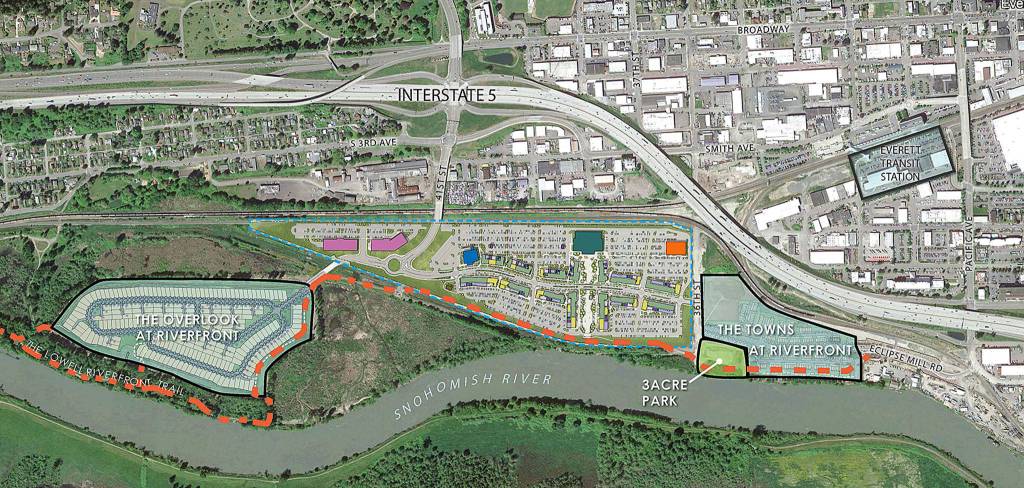 A rendering of the entire Riverfront site. (Shelter Holdings)