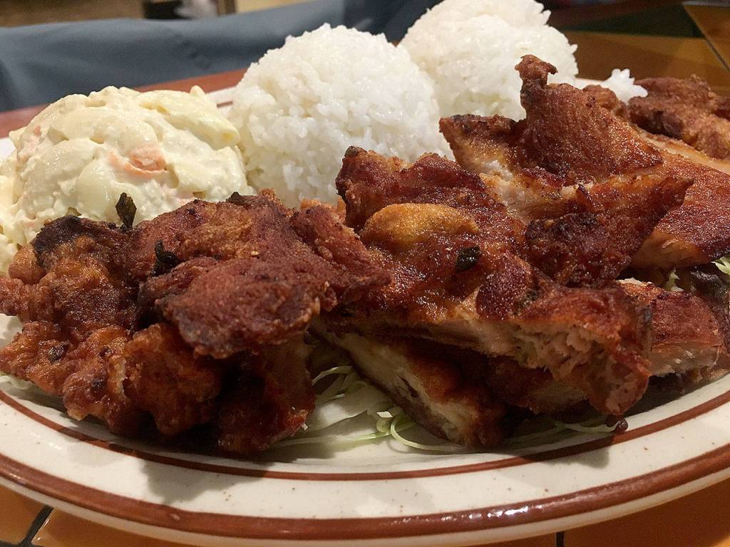 With a perfectly crisp rice flour batter, the mochiko chicken dish at Kona Kitchen in Lynnwood earned its place in the Classics section of the menu. (Ben Watanabe / The Herald)