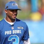 Seahawks quarterback Russell Wilson takes part in the Pro Bowl Skills Challenge on January 23, 2019, in Kissimmee, FL. (AP Photo/Gregory Payan)