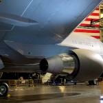 A KC-46 aerial-refueling tanker on display Jan. 24 in the Boeing factory in Everett during an event to celebrate Boeings first deliveries of the airplane model to the U.S. Air Force. (Janice Podsada / The Herald)